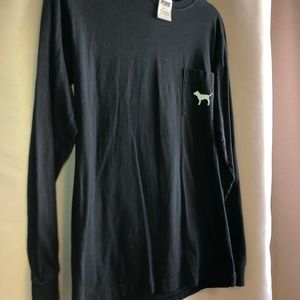 Victoria Secret Pink: Black “Love Pink” Crewneck